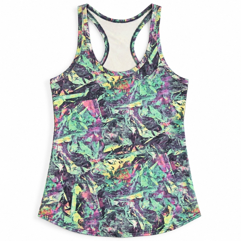 Lululemon Womens Racerback Tank Top Multicolor Abstract Print Yoga Workout